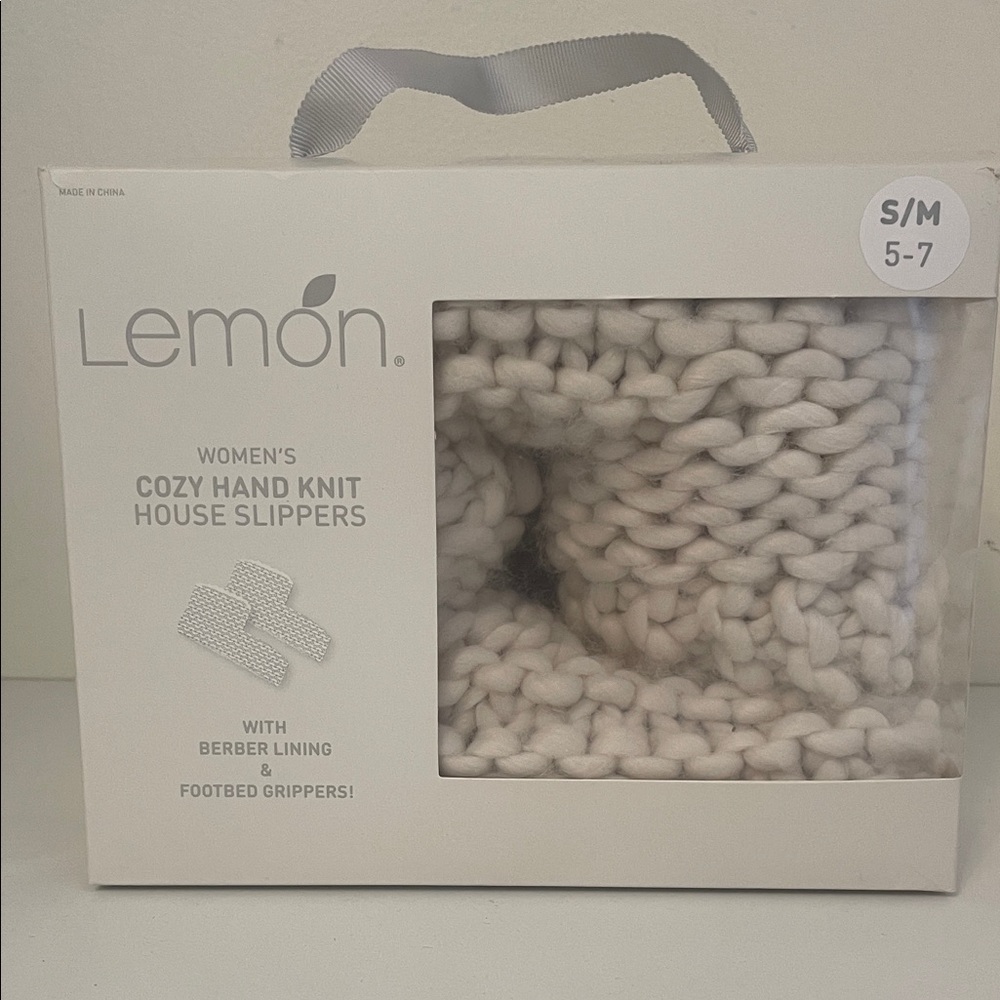 Lemon Women's Cozy Hand Knit Slippers